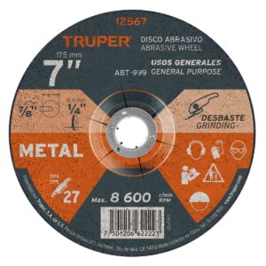 DISCO DE DESBASTE METAL 7" X 7/8 TRUPER 12567