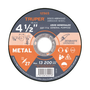 DISCO DE DESBASTE METAL 4 1/2 X 7/8 TRUPER 12565